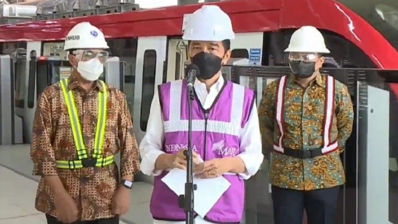 Jokowi: Progres Pembangunan LRT Jabodebek 84,7 Persen, Beroperasi Juni 2022