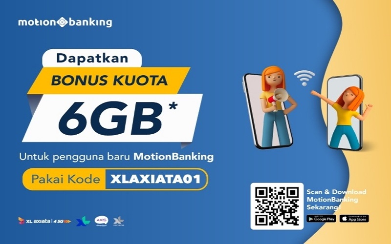 MotionBanking x XL AXIATA Bagi-Bagi Kuota Internet 6GB Gratis, Ini Caranya!
