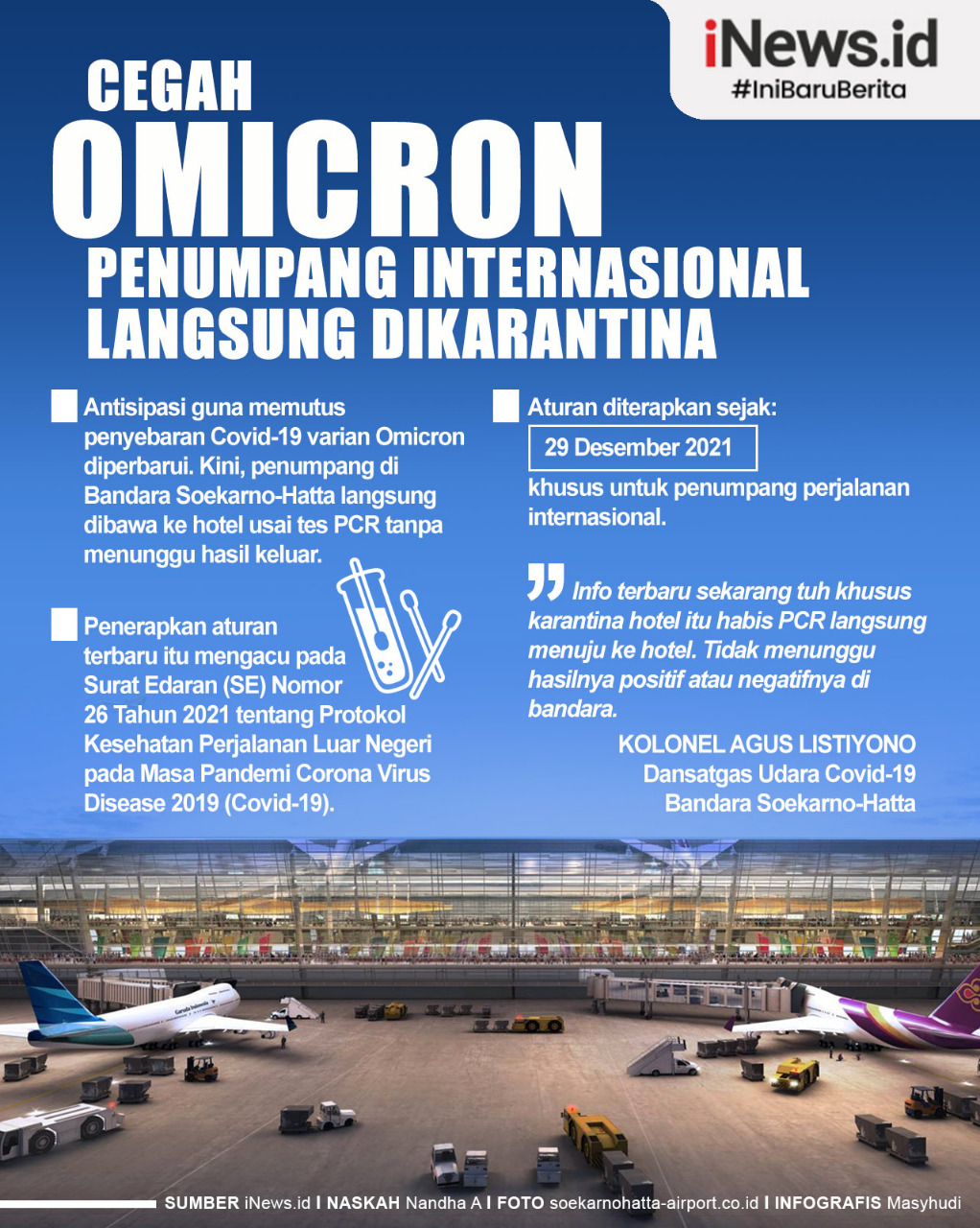 Infografis Cegah Omicron, Penumpang Internasional Langsung Dikarantina