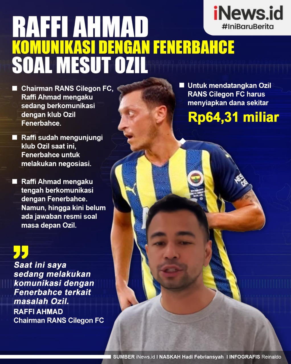 Infografis Raffi Ahmad Terus Komunikasi dengan Fenerbache Soal Mesut Ozil