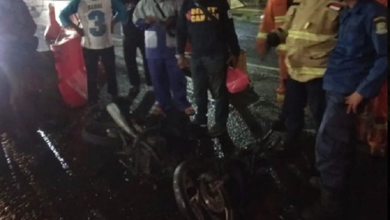Motor di Jalan Ahmad Yani Hangus Terbakar, Api Berasal dari Karburator