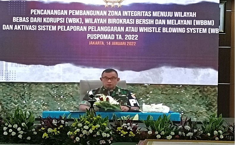 Canangkan Zona Berintegritas, Puspomad Minta Jajaran Berikan Pelayanan Terbaik