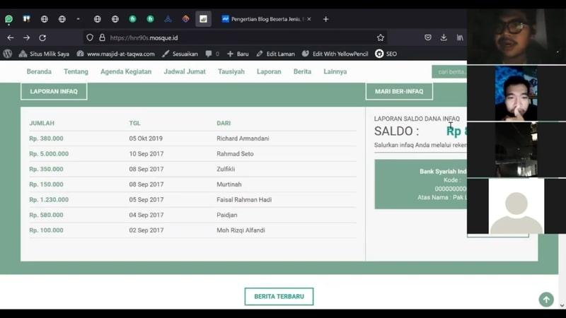 Mahasiswa Mercu Buana Gelar Sosialisasi Web Blog untuk Dukung Kegiatan Remaja Masjid di Tengah Pandemi
