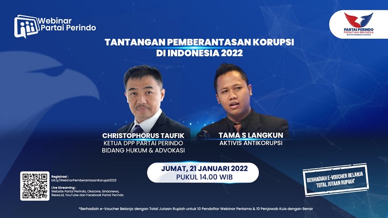 Hadir sebagai Partai Bersih yang Jadi Harapan Publik, Partai Perindo Gelar Webinar Antikorupsi, Daftar di Sini!