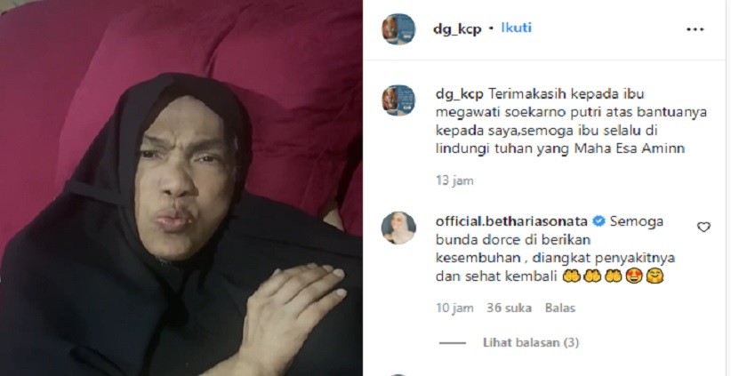 Dapat Bantuan Dana Berobat dari Megawati, Dorce Gamalama: Terima Kasih Semoga Ibu Tetap Sehat