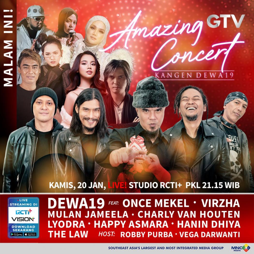 Malam Ini! Dhani dan Mulan Kolaborasi Menyentuh Hati di Panggung Amazing Concert Kangen Dewa 19 di GTV 