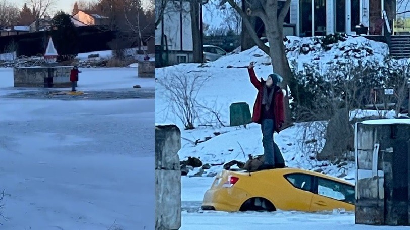 Tenggelam di Danau Beku, Perempuan Ini Malah Selfie di Atas Mobil