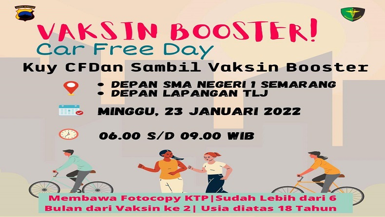 Polda Jateng Siapkan 1.000 Dosis Vaksin Booster di Acara Car Free Day Kota Semarang