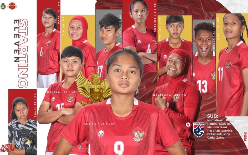 Starting XI Timnas Putri Indonesia Vs Thailand: Shalika Siap Kawal Adik Teerasil Dangda