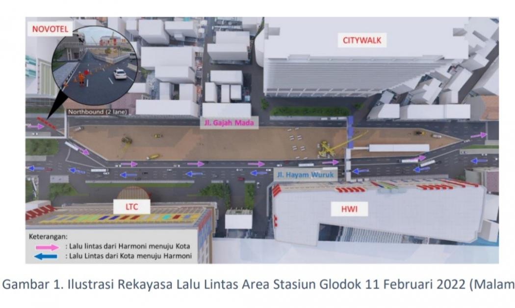 JPO Glodok Akan Dibongkar, Berikut Rekayasa Lalu Lintasnya