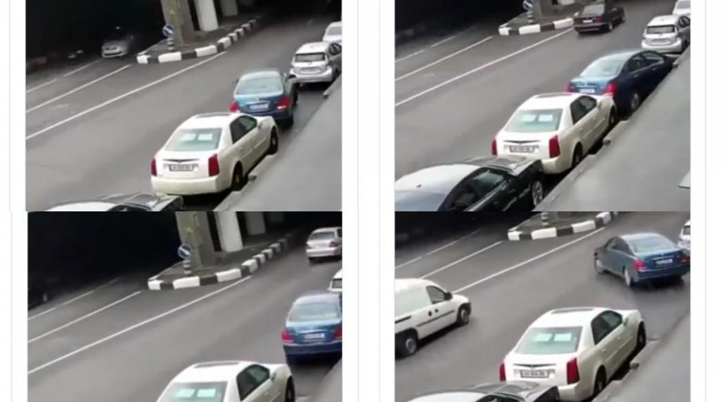 Gagal Parkir Paralel, Pengemudi Ini Lari Setelah Tabrak Mobil Belakang dan Depan