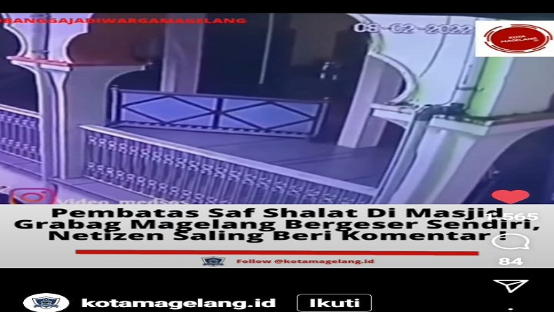 Heboh, Viral Video Papan Pembatas Shaf di Masjid Magelang Mendadak Bergeser 