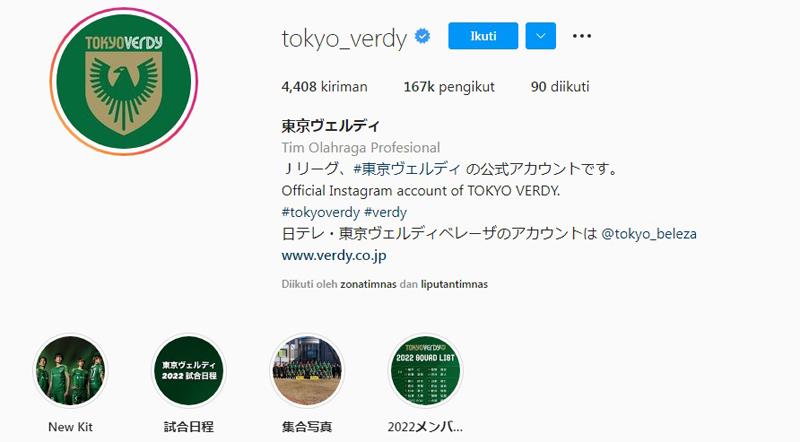 Efek Pratama Arhan: Followers IG Tokyo Verdy Meroket, Sedikit Lagi Salip Klub Iniesta