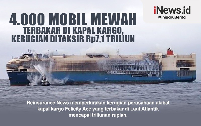 Update 4.000 Mobil Mewah Terbakar di Kapal Kargo, Perusahaan Histeris Kerugian Ditaksir Rp7,1 Triliun