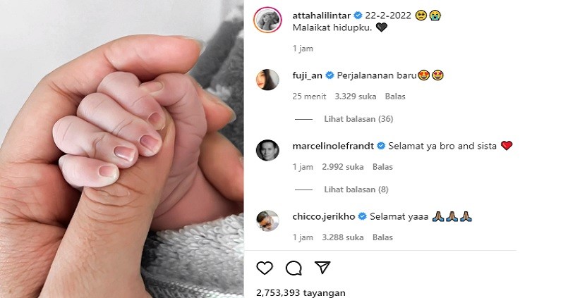 Lahir Sehat, Ini Penampakan Anak Pertama Aurel Hermasyah dan Atta Halilintar