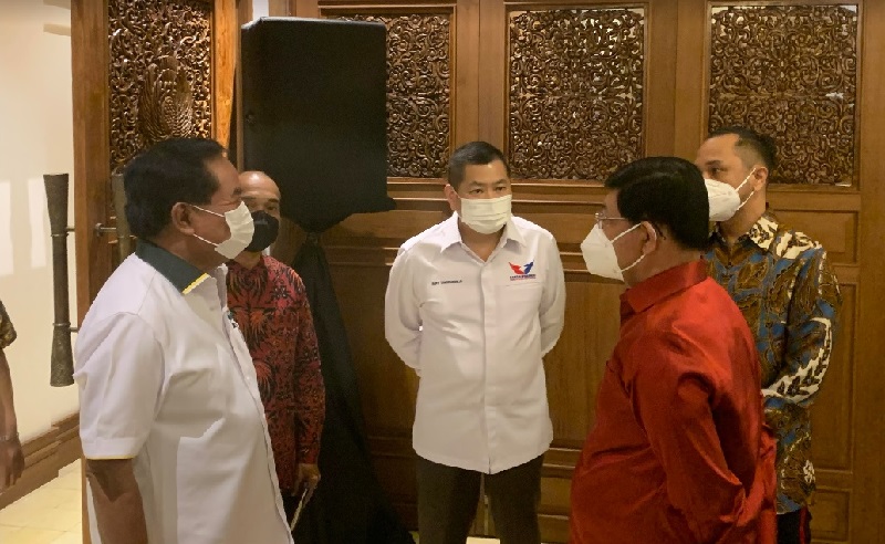 Ketua Umum Perindo Hary Tanosoedibjo Tiba di Lokasi Pertemuan Parpol Nonparlemen, Begini Suasananya