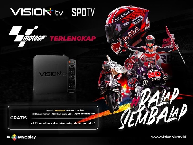 Live! Saksikan Aksi Kebut Pembalap MotoGP Lewat SPOTV di Vision+ TV