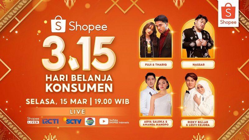 Bertabur Bintang, Shopee Hari Belanja Konsumen TV Show Hadirkan 3 Pasangan Artis Fenomenal Indonesia 