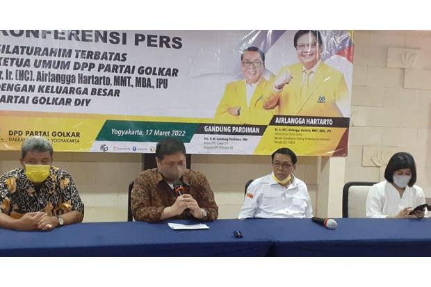  Targetkan Menang Pemilu 2024, Airlangga Konsolidasikan Kader Golkar di DIY