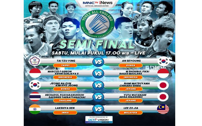 Semifinal All England 2022: Saksikan Aksi 3 Ganda Putra Indonesia, LIVE MNCTV dan iNews