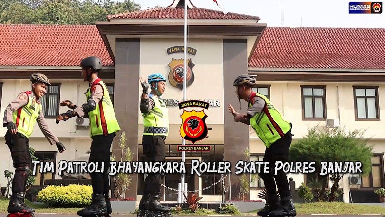 Keren, Polres Banjar Punya Tim Bhayangkara Roller Skate, Ini Tugasnya
