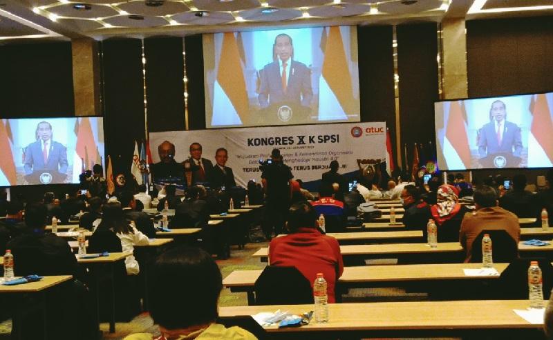 Jokowi Buka Kongres X KSPSI: Pekerja Indonesia Tidak Boleh Ketinggalan
