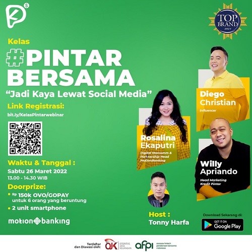 Rangkul Pebisnis Indonesia, Kredit Pintar dan MotionBanking Gelar Kelas #PintarBersama 