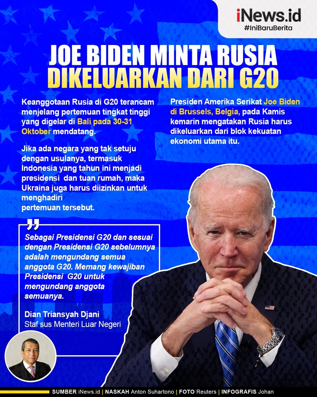 Infografis Joe Biden Minta Rusia Dikeluarkan dari G20