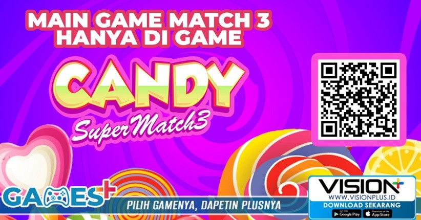 Masuk ke Dunia Penuh Permen di Game Candy Super Match 3 Hanya di Games+!