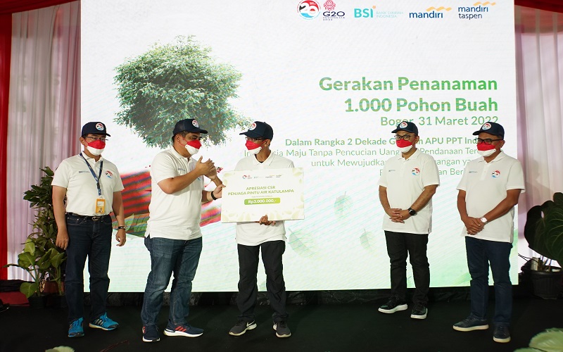 Dorong Gerakan Peduli Lingkungan, Mandiri Group bersama PPATK Menanam 1.000 Pohon di Kawasan Katulampa