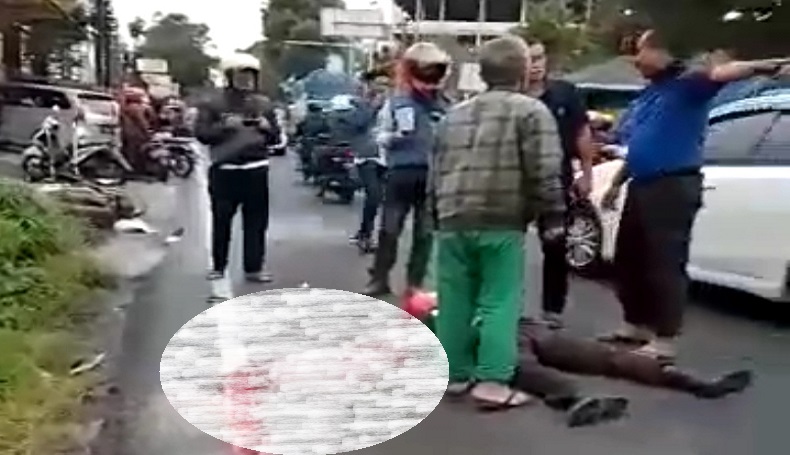 Tabrak Pikap, Pemotor Tewas Bersimbah Darah di Jalan Raya Pacet Cianjur