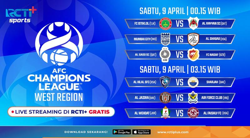 Link Live Streaming Liga Champions Asia di RCTI+ Dini Hari Nanti