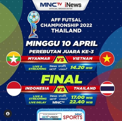 Link Live Streaming Piala AFF Futsal 2022 Hari Ini: Myanmar Vs Vietnam