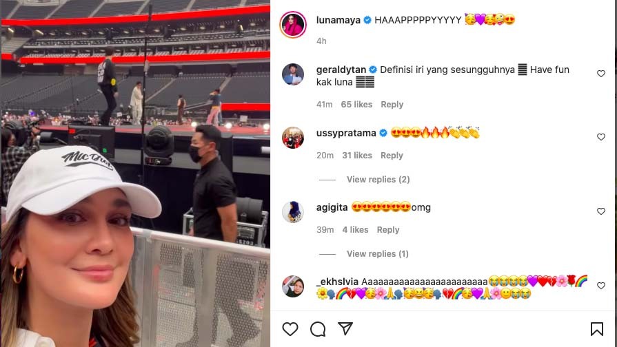 Trending! Luna Maya Pamer Video Nonton BTS di Las Vegas, Vidi Aldiano: Gila Banget 