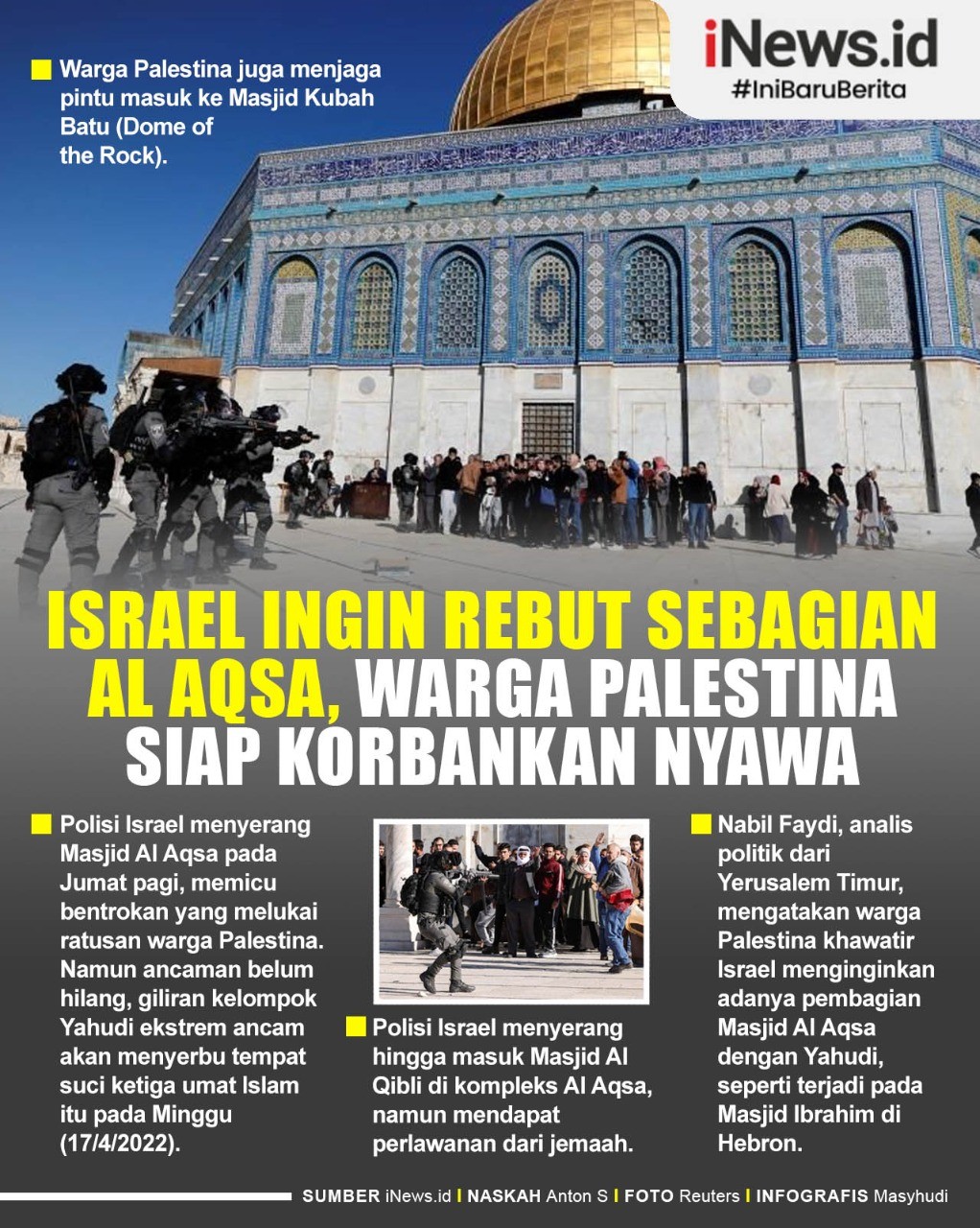 Infografis Israel Ingin Rebut Masjid Al-Aqsa, Rakyat Palestina Siap Korbankan Nyawa