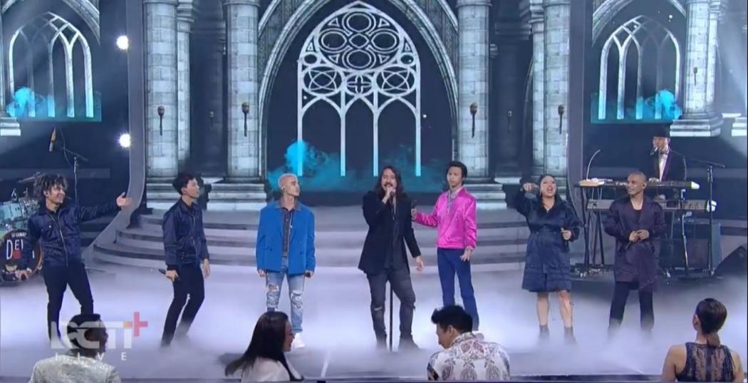 Kolaborasi Dewa 19 Feat Ello dan Top 3 Guncang Panggung X Factor Indonesia