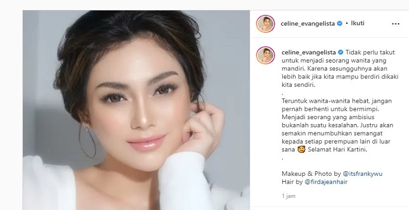 Memperingati Hari Kartini, Celine Evangelista: Perempuan Harus Mandiri Berdiri di Kaki Sendiri