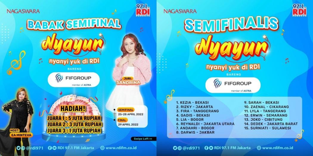 Kian Seru, Lomba Karaoke Radio Paling Bergengsi NYAYUR, Nyanyi Yuk di RDI Masuki Semifinal & Final! 