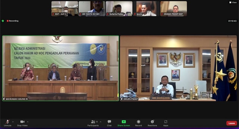 KKP dan MA Umumkan 79 Peserta Lolos Seleksi Administrasi Calon Hakim Ad Hoc Pengadilan Perikanan 2022