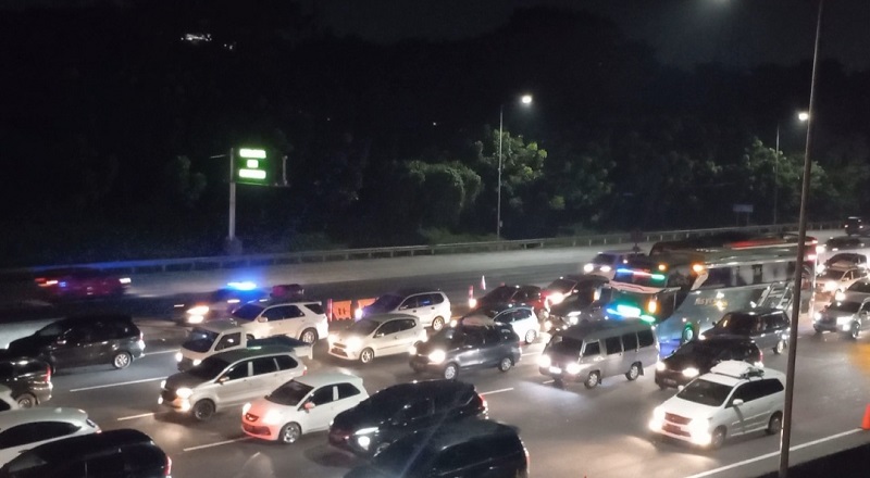 Tol Japek Padat, Contraflow KM 47 hingga KM 70 GT Cikatama Dibuka