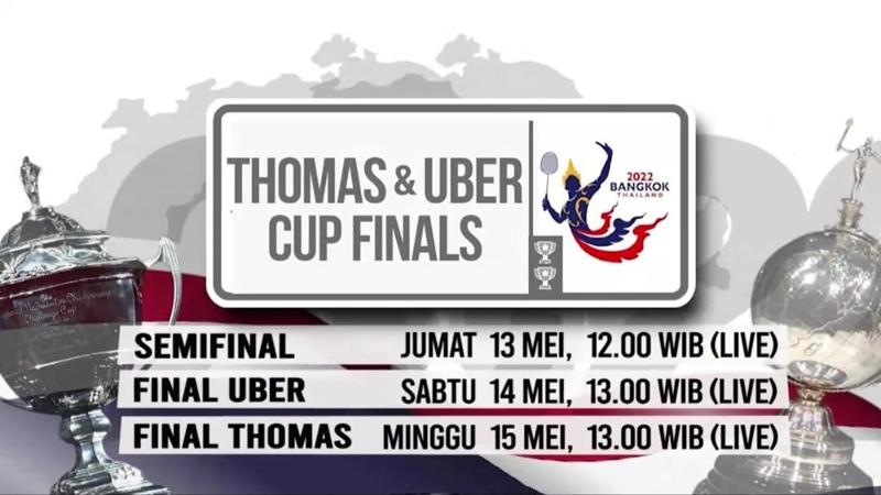 5 Hari Lagi! Piala Thomas dan Uber 2022, Live di iNews dan MNCTV
