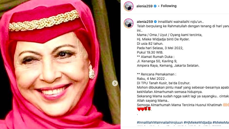 Terungkap Ini Hal Terakhir yang Dilakukan Mieke Wijaya sebelum Meninggal Dunia