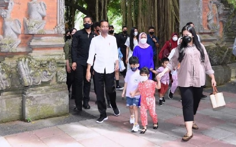 Jokowi Ajak Anak Cucu Lihat Satwa di Bali Safari, Sempat Beri Makan Harimau Putih