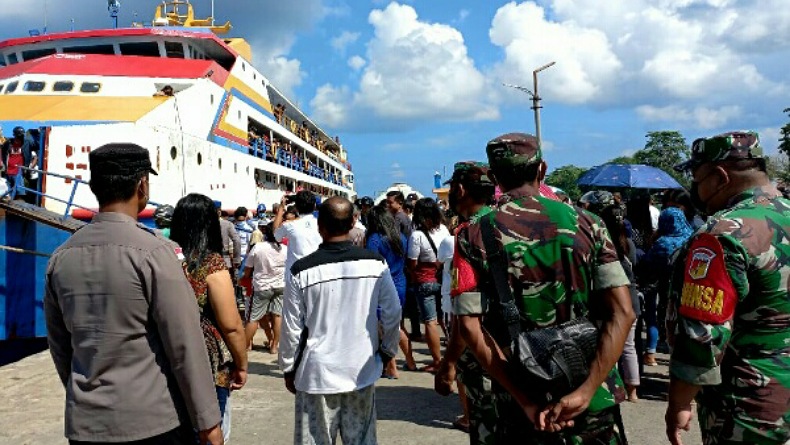 Antisipasi Penumpang Arus Balik Membeludak, Polri dan TNI Talaud Amankan 3 Pelabuhan Laut
