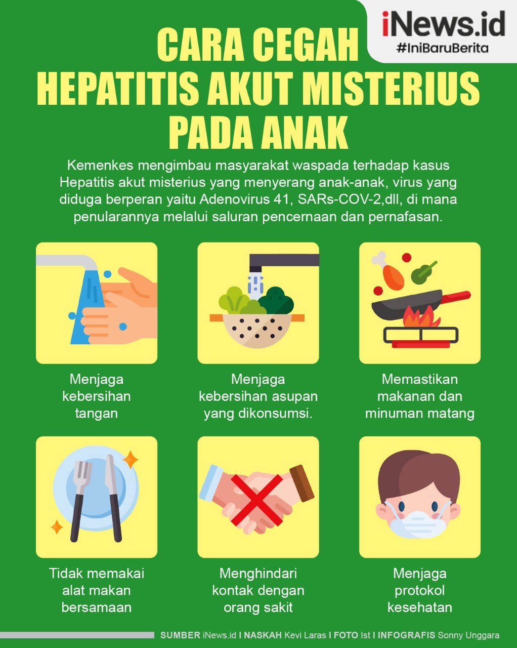 Infografis Cara Cegah Hepatitis Akut Misterius pada Anak
