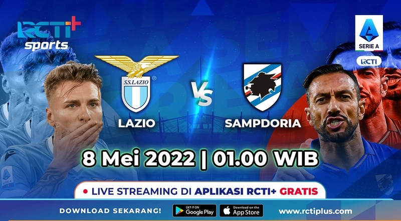 Link Live Streaming Lazio Vs Sampdoria di RCTI+ Dini Hari Nanti