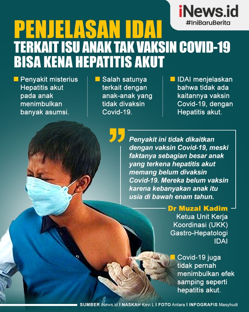 Infografis Penjelasan IDAI soal Anak Tidak Vaksin Covid-19 Bisa Kena Hepatitis Akut