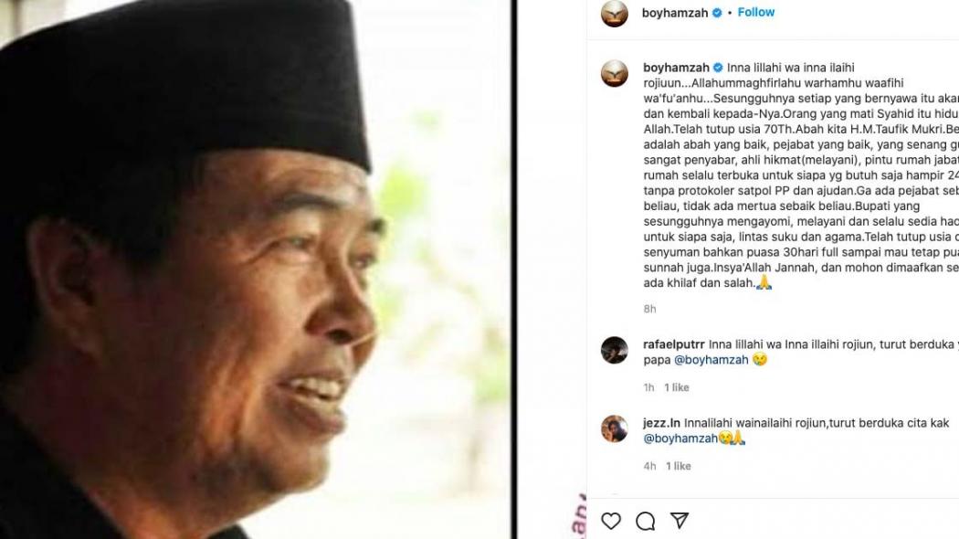 Kabar Duka, Ayah Mertua Aktor Boy Hamzah Meninggal Dunia: Beliau Abah yang Baik