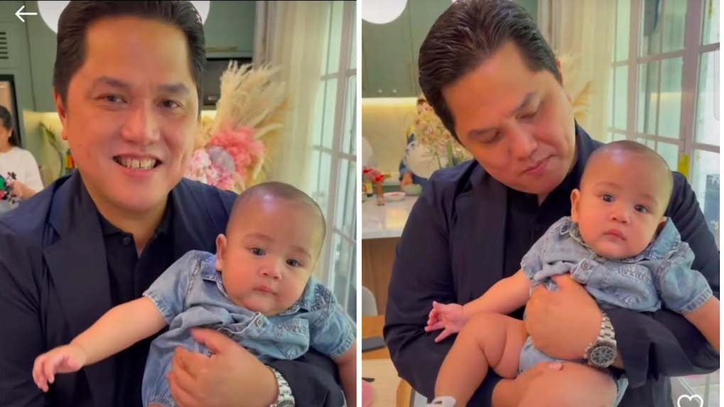 Ketemu Baby Rayyanza Pertama Kali, Ini Doa yang Dipanjatkan Menteri BUMN Erick Thohir