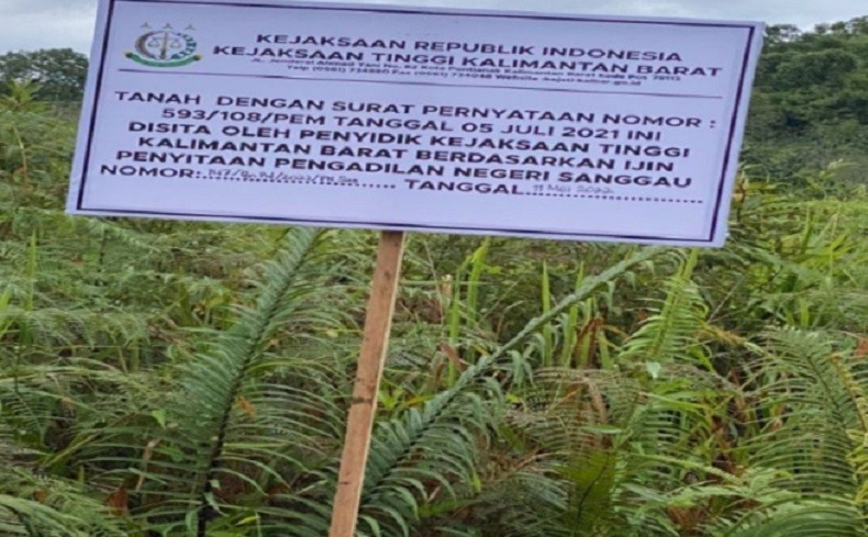 Tanah Hasil Korupsi Pajak Kendaraan Bermotor di Kalbar Disita Kejaksaan, Total Kerugian Rp1,5 Miliar